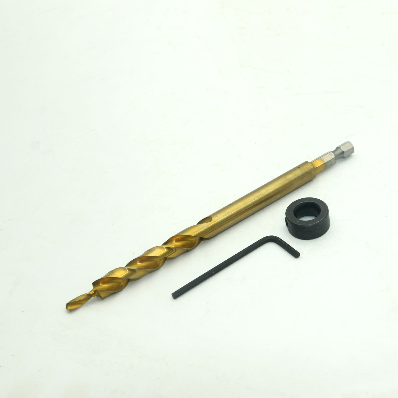 Mũi khoan xiên gỗ 9.5mm x 160mm phủ titan vàng chuôi lục