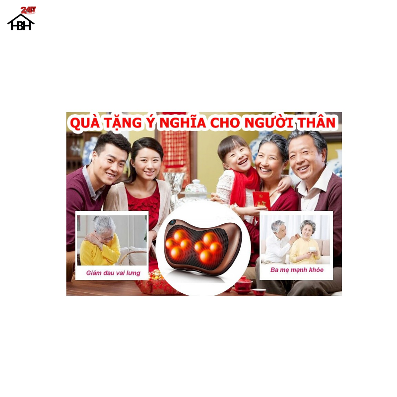 Gối mát xa 8 bi cao cấp mới