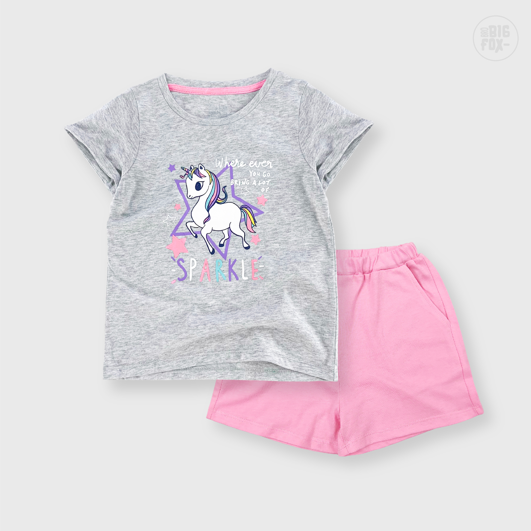 Bộ Bé Gái Miss Meow Bộ Cộc Tay Cho Bé Mùa Hè Chất Cotton In Hình Ngựa Sparkle, Size 3,4,5,6,7,8,9,10,11 Tuổi