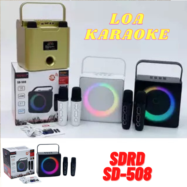 Loa karaoke bluethooth SD-508 kèm 02 micro không dây - bảo hành 03 tháng