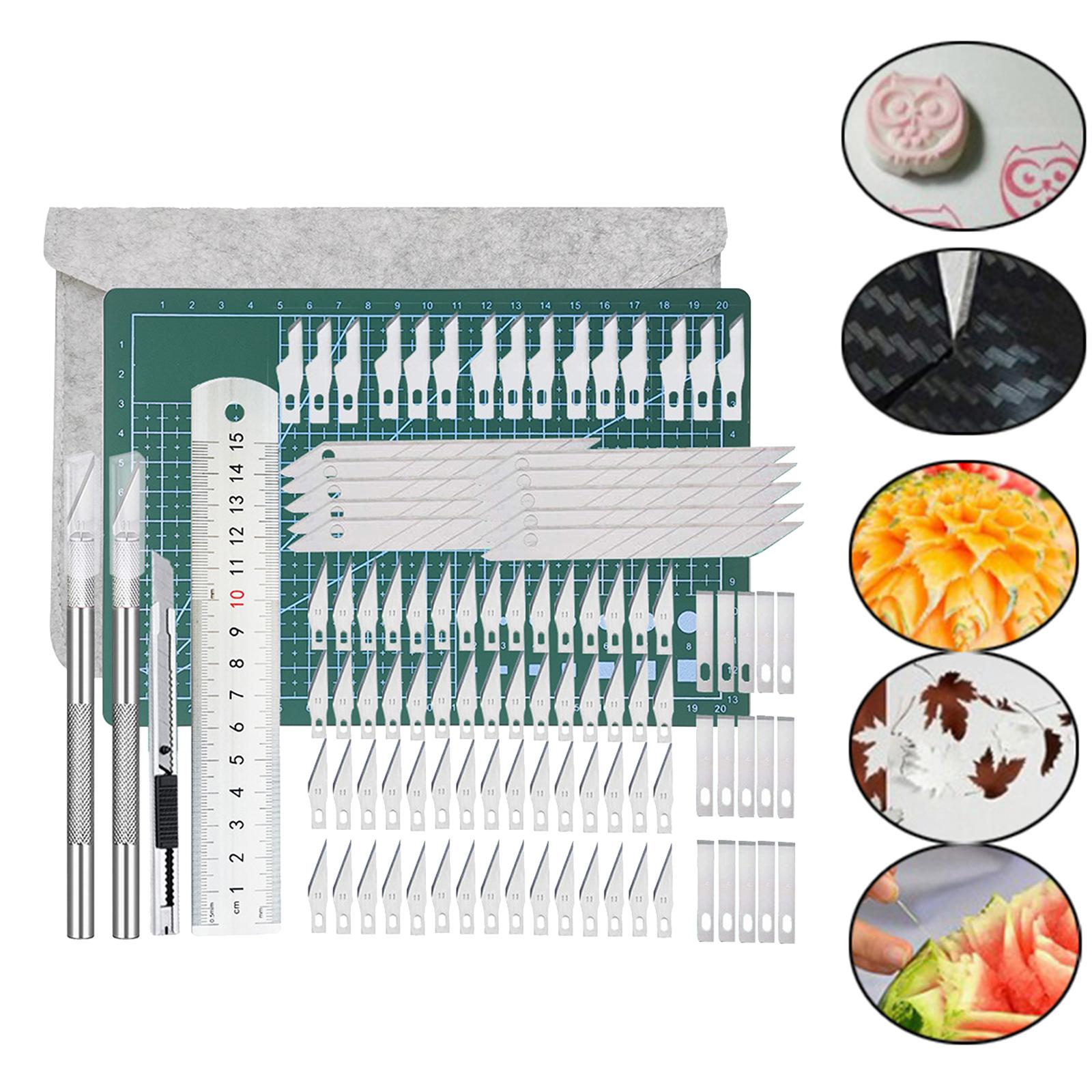 110Pcs Carving Craft Hobby Knife Kit Blade For DIY Stamp Sculpture Art Tool
