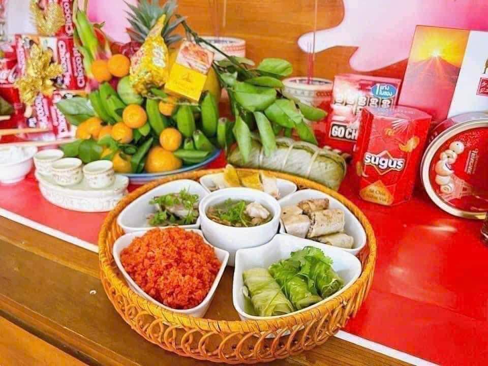 Bộ bát đĩa sứ 6 món kèm khay mây hàng loại 1