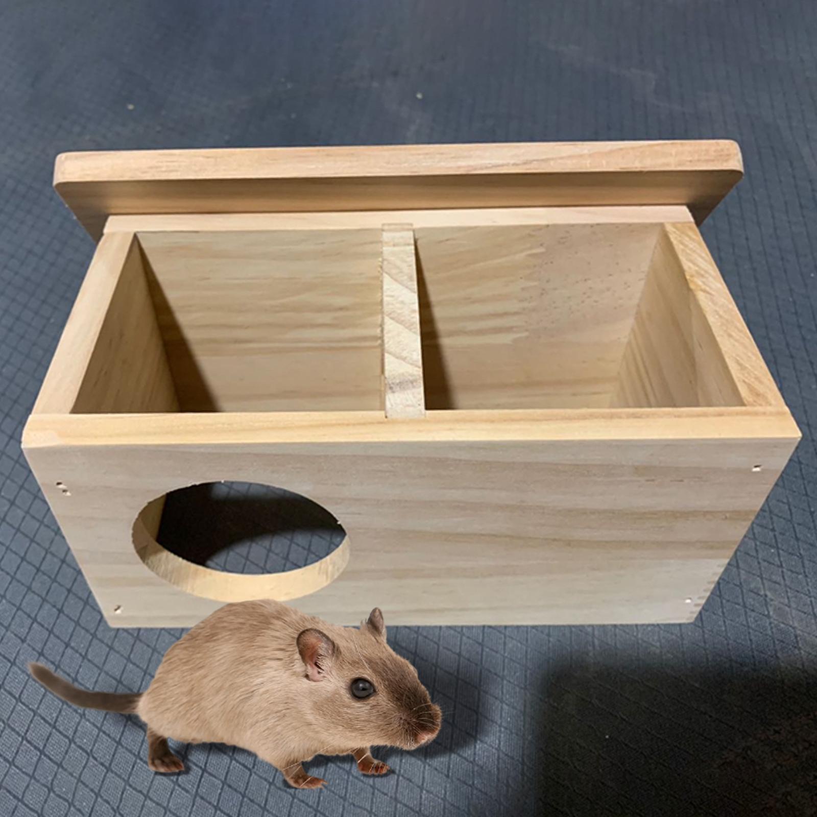 Hamster Wooden House Cage Accessories Hideout Nesting Habitat for Gerbils Guinea Pig