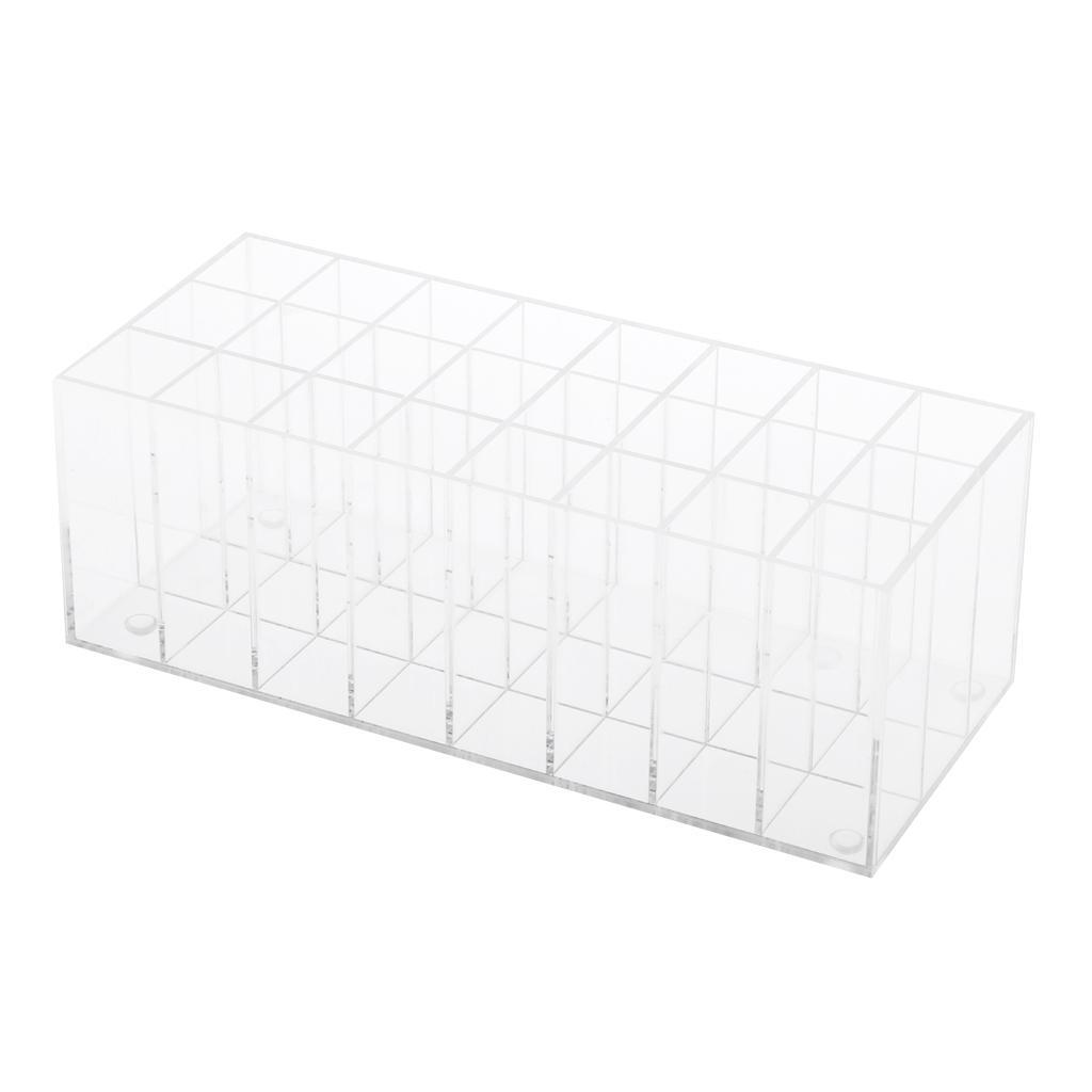 2x Lipstick Holder Lip Gloss Display Stand 24 Grids Acrylic Makeup Organizer