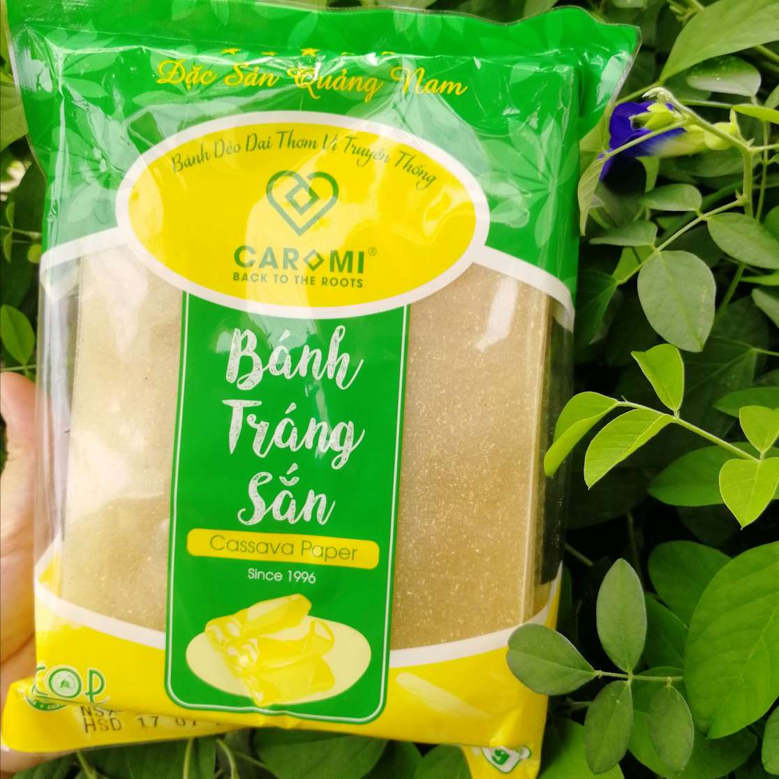 Bánh Tráng Sắn bột lọc - Đặc sản Quảng Nam, Thực phẩm sạch, nguyên chất, lowcarb, không cholesterol, tốt cho người tiểu đường, ăn kiêng, giảm cân, thương hiệu Caromi, gói 150g