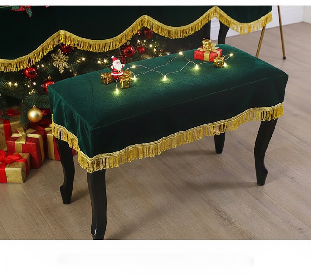 Khăn phủ đàn piano cơ đàn piano điện tử 88 phím nhung đỏ trang trí giáng sinh noel năm mới Tết - Hàng chính hãng