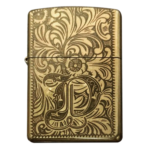 Bật Lửa Zippo Armor 28496 Khắc Chữ D Hoa Văn Venetian 5 Mặt - 28496.H.Ven