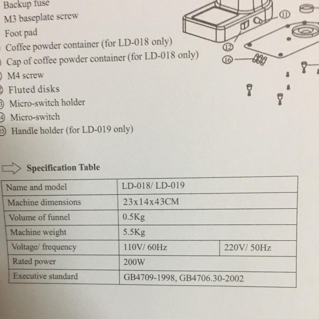 MÁY XAY CÀ PHÊ CHUYÊN NGHIỆP DL 019