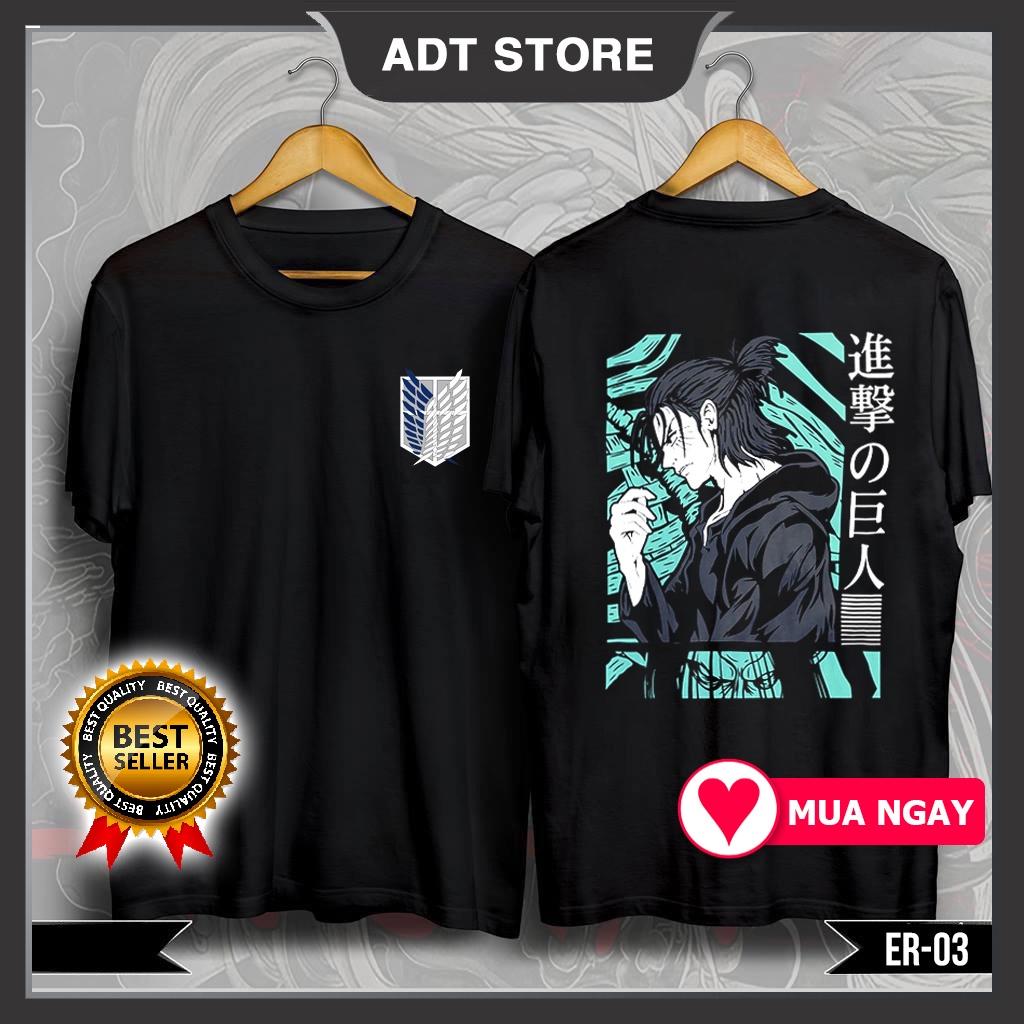 Áo thun Eren Yeager Attack on Titan, áo phông attack on titan thun cotton 4 chiều mẫu mới cực đẹp