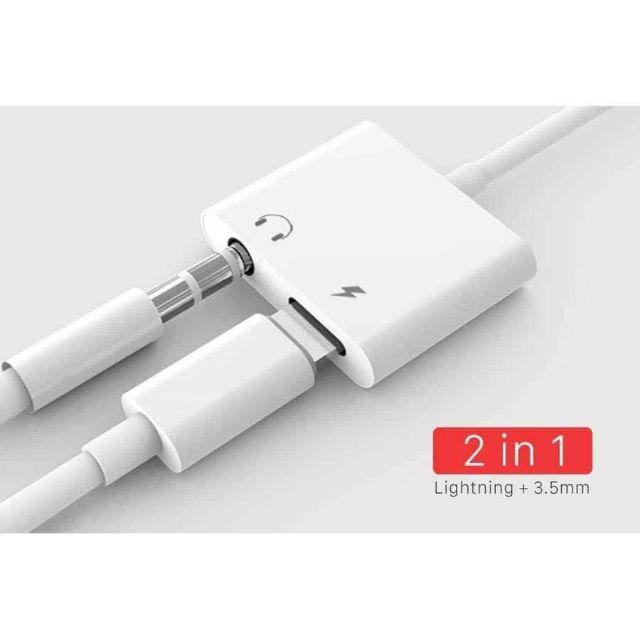 Jack chuyển tai nghe 3.5 sang iphone 7/8/7Plus/8Plus/X/XsMax/11/11promax thông minh tự kết nối, có mic đàm thoại được