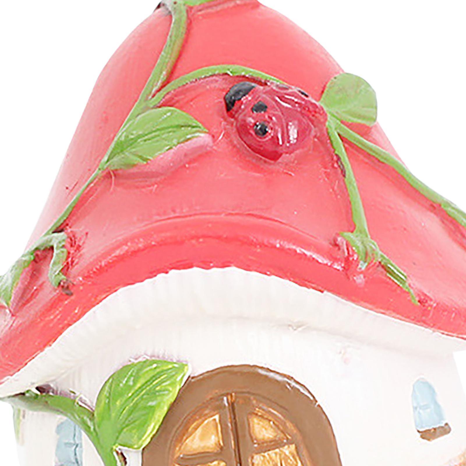 2Pcs Miniature Fairy Garden House Statue for Miniature Plant Pots Fairy