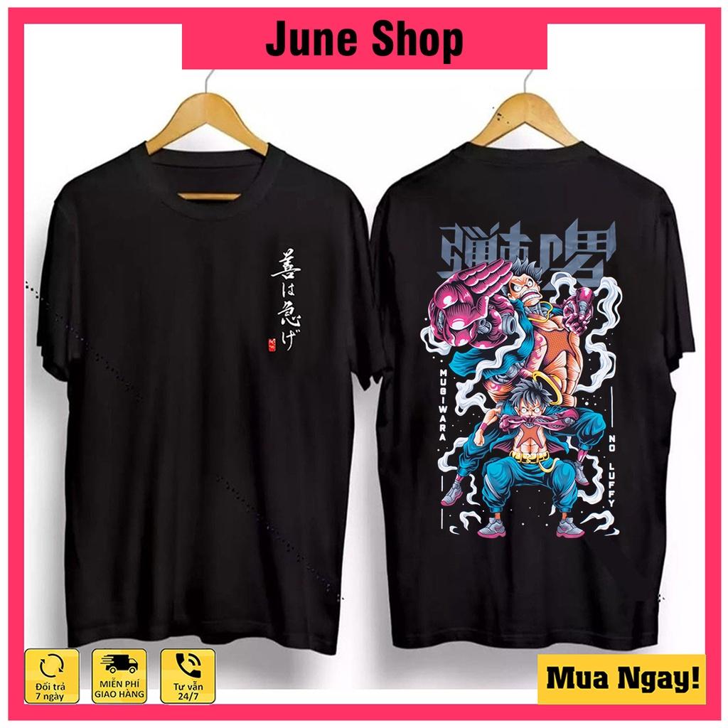 Áo thun Luffy Gear 5, Áo One Piece mẫu mới siêu độc màu đen, trắng cộc tay cực chất