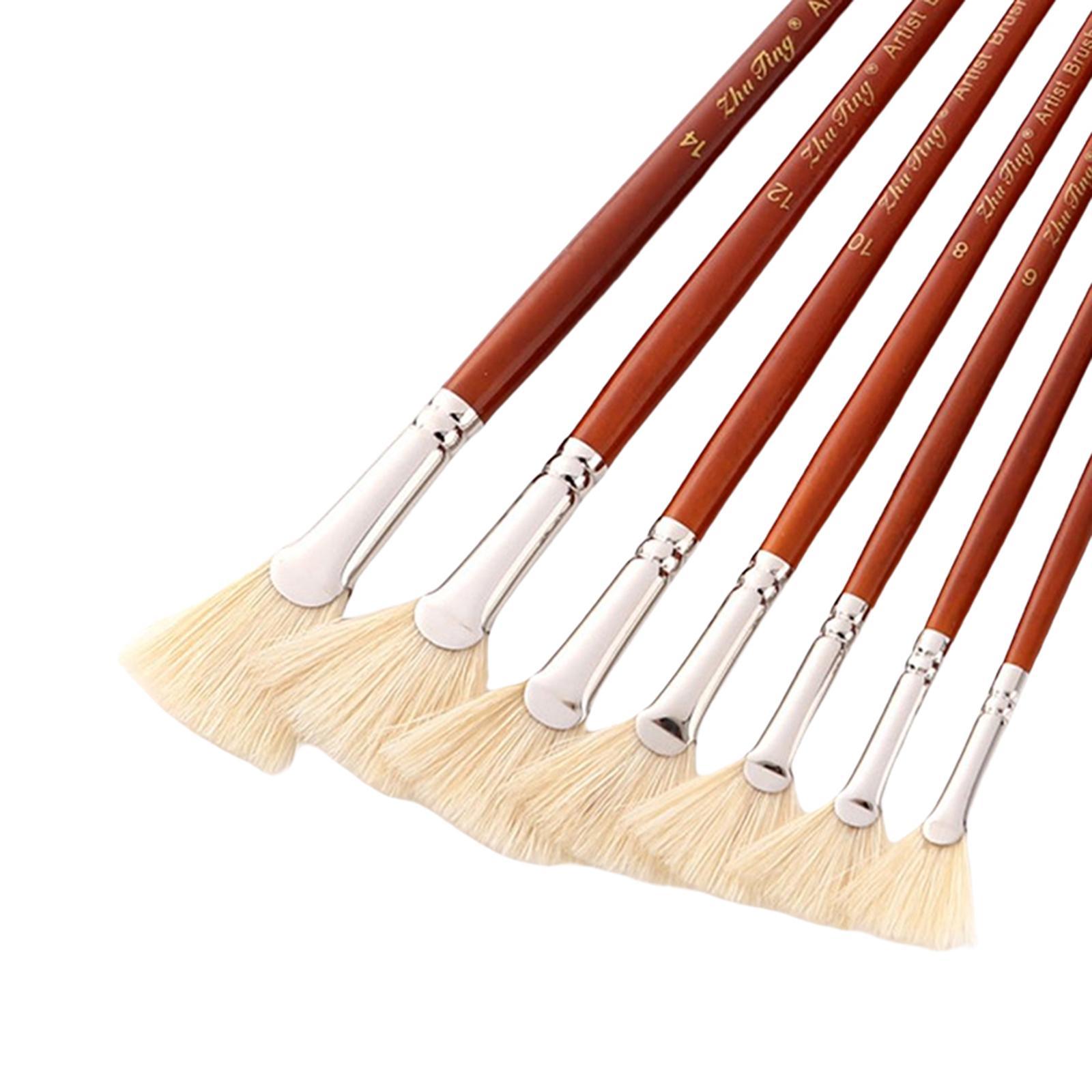 7x Professional Watercolor Paint Brush Pen Set Portable Wooden Handle Body Paint Tools Acrylic Painting Brushes for Kids Adults Supplies