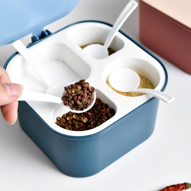 Hộp đụng gia vị 4 ngăn sang trọng