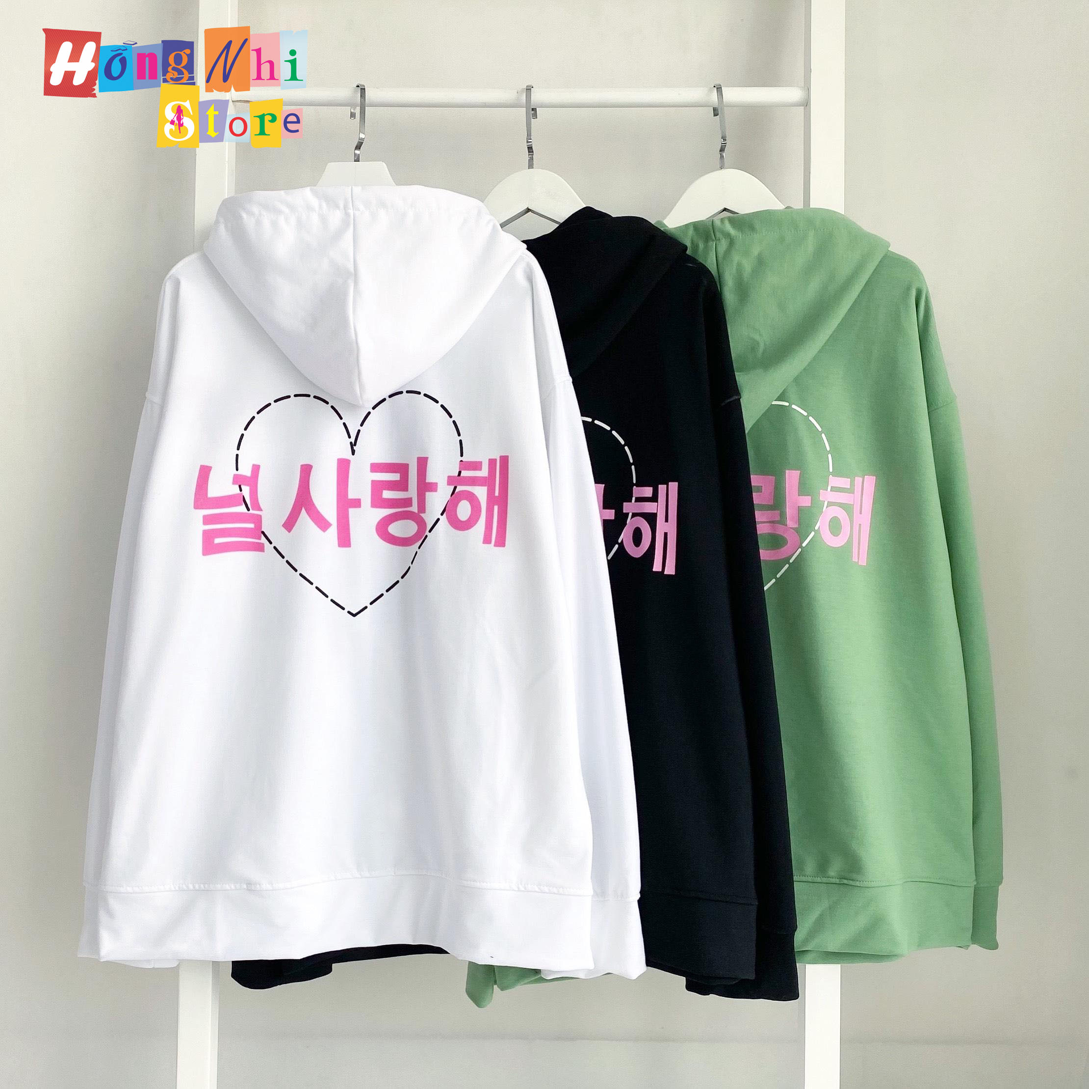 Áo Khoác Hoodie Zip In Hình Trái Tim Oversize Ulzzang Unisex Dáng Rộng - MM