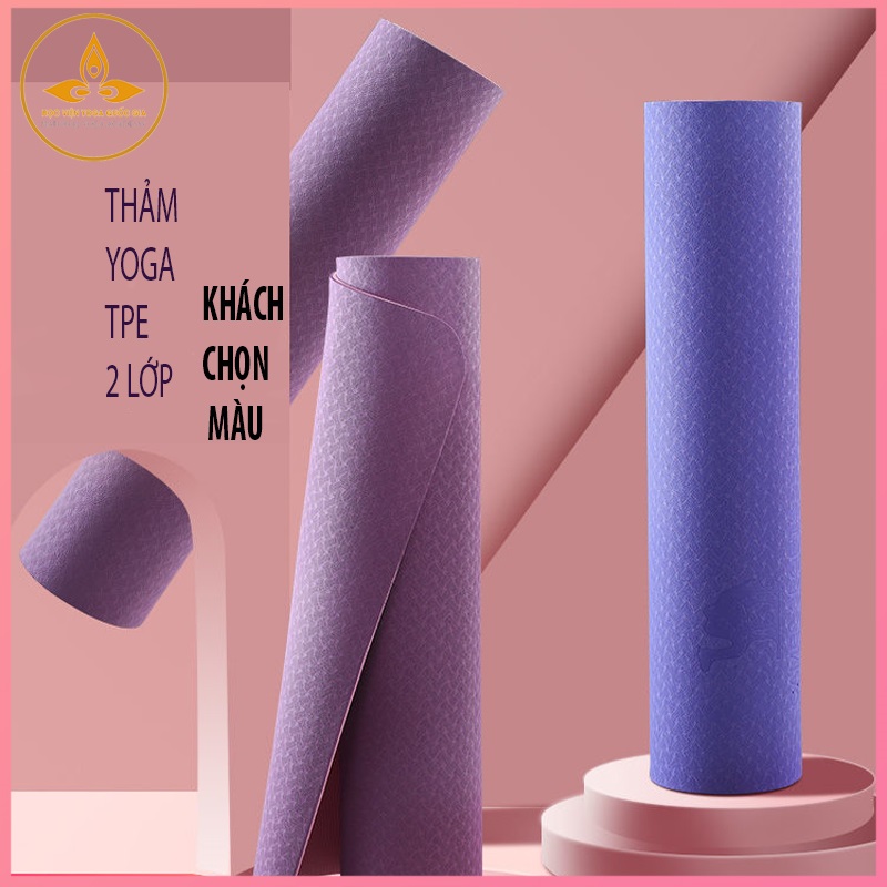 [Dùng thử 14 ngày] Thảm Tập Yoga TPE 2 Lớp 8mm - YOGA QG, Thảm Êm Ái, Dày Dặn, Đàn Hồi Cao, Bám Dính Tốt, Chống Trơn Trượt, Tính Ổn Định Cao, Không Mùi,  Cao Su Tự Nhiên, Được Chọn Màu - Hàng chính hãng