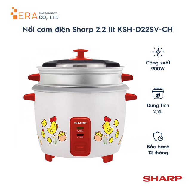 Nồi Cơm Điện Sharp KSH-D22SV-CH 2.2L - Hàng Chính Hãng