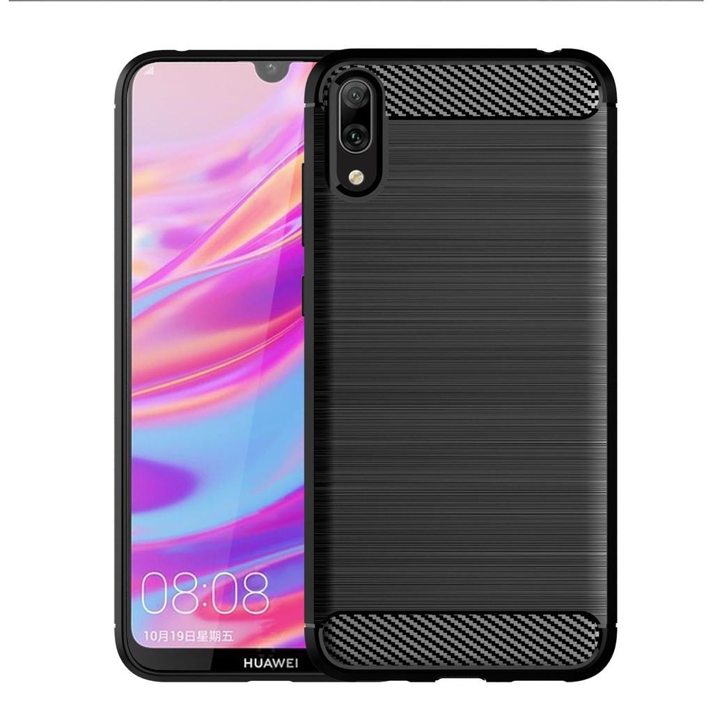 Ốp lưng cho Huawei Y7 Pro 2019 dẻo Carbon phay xước chống sốc chống vân tay