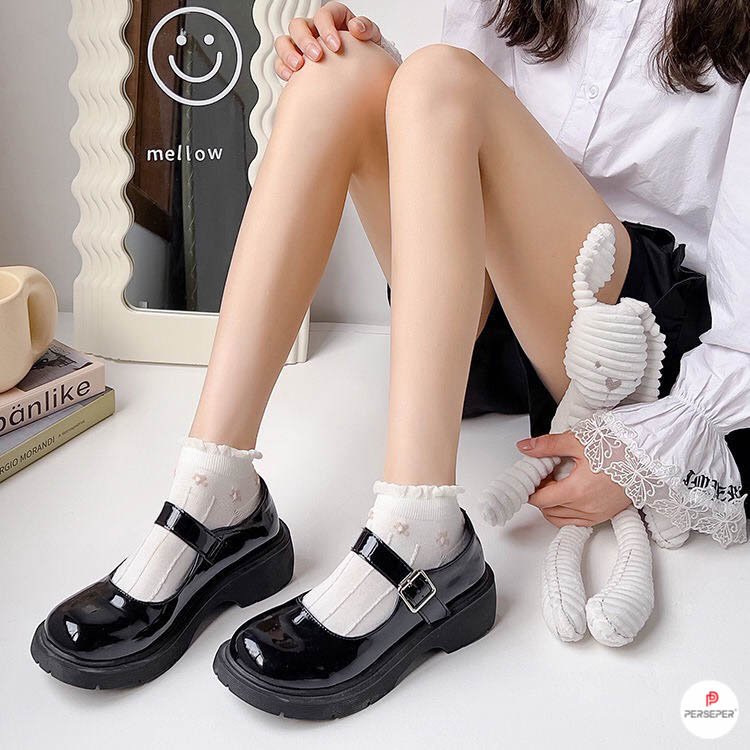 Bộ 5 đôi tất vớ nữ cổ ngắn - Kiểu hoa nâu 5 đôi