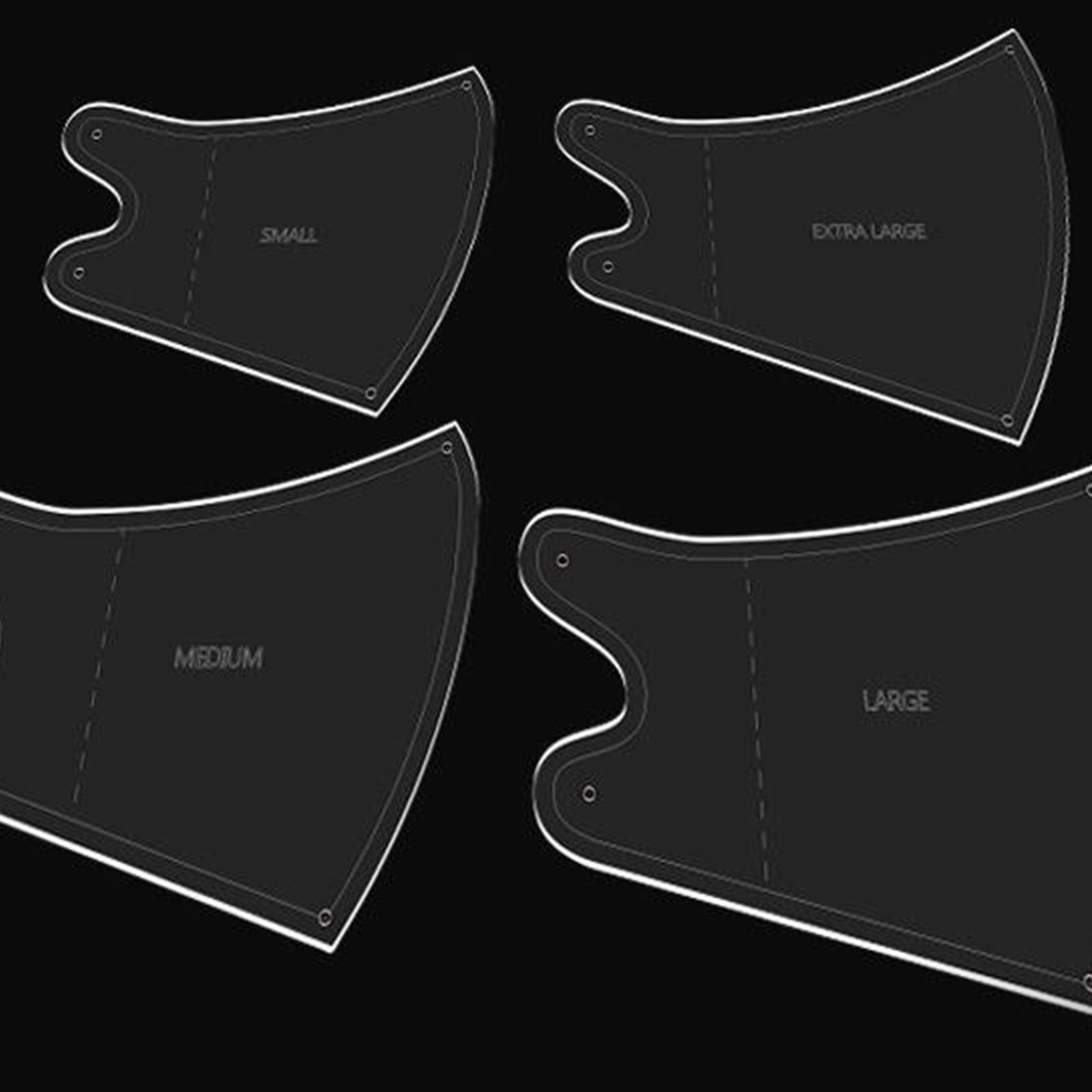1 Set Acrylic Face Mask Template, Transparent Sewing Guide, Professional Mask Making Clear Template, Various Size - 3 Types