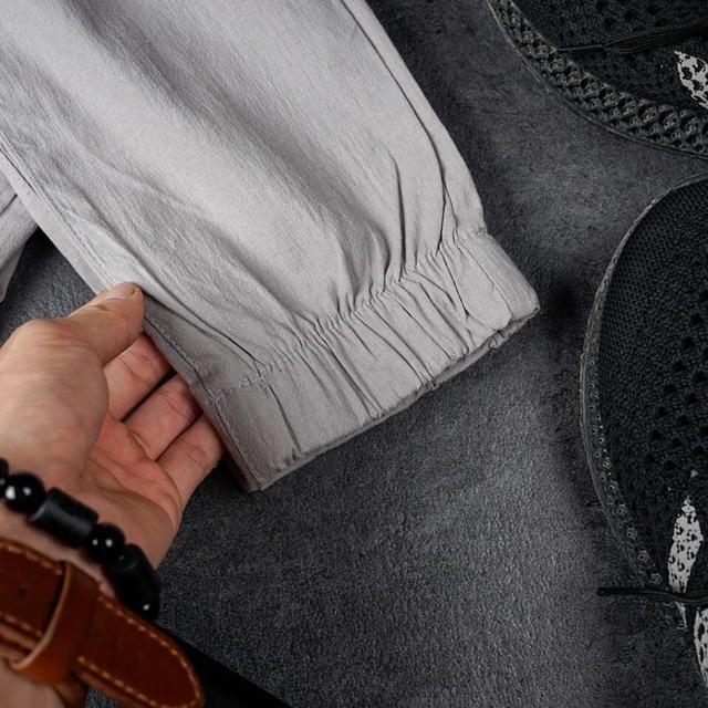 Quần Jogger Nam Đũi co giãn, chất dày dặn ko bai không xù dáng trẻ trung