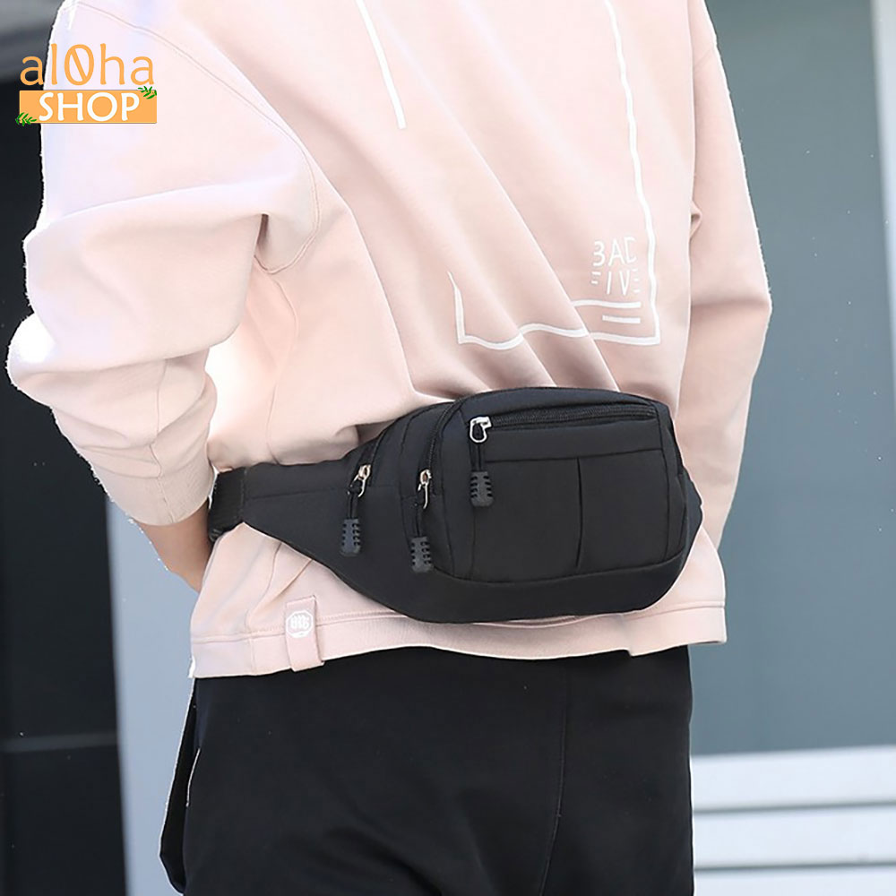 Túi bao tử mini  - đeo chéo vải Canvas Unisex nam nữ phong cách trẻ trung - al0ha Shop