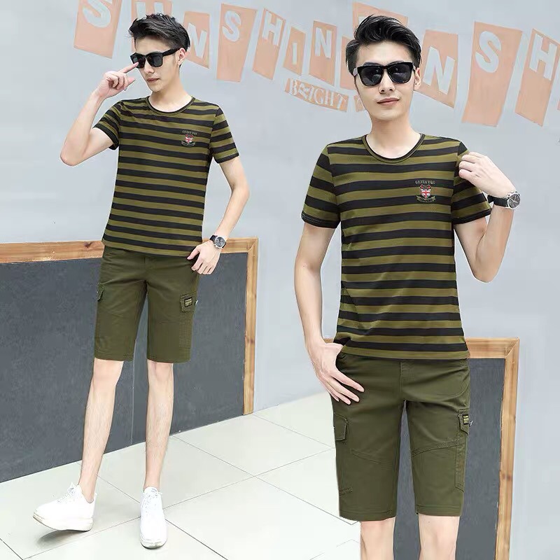 Quần ngố nam màu rêu phong cách thời trang trẻ