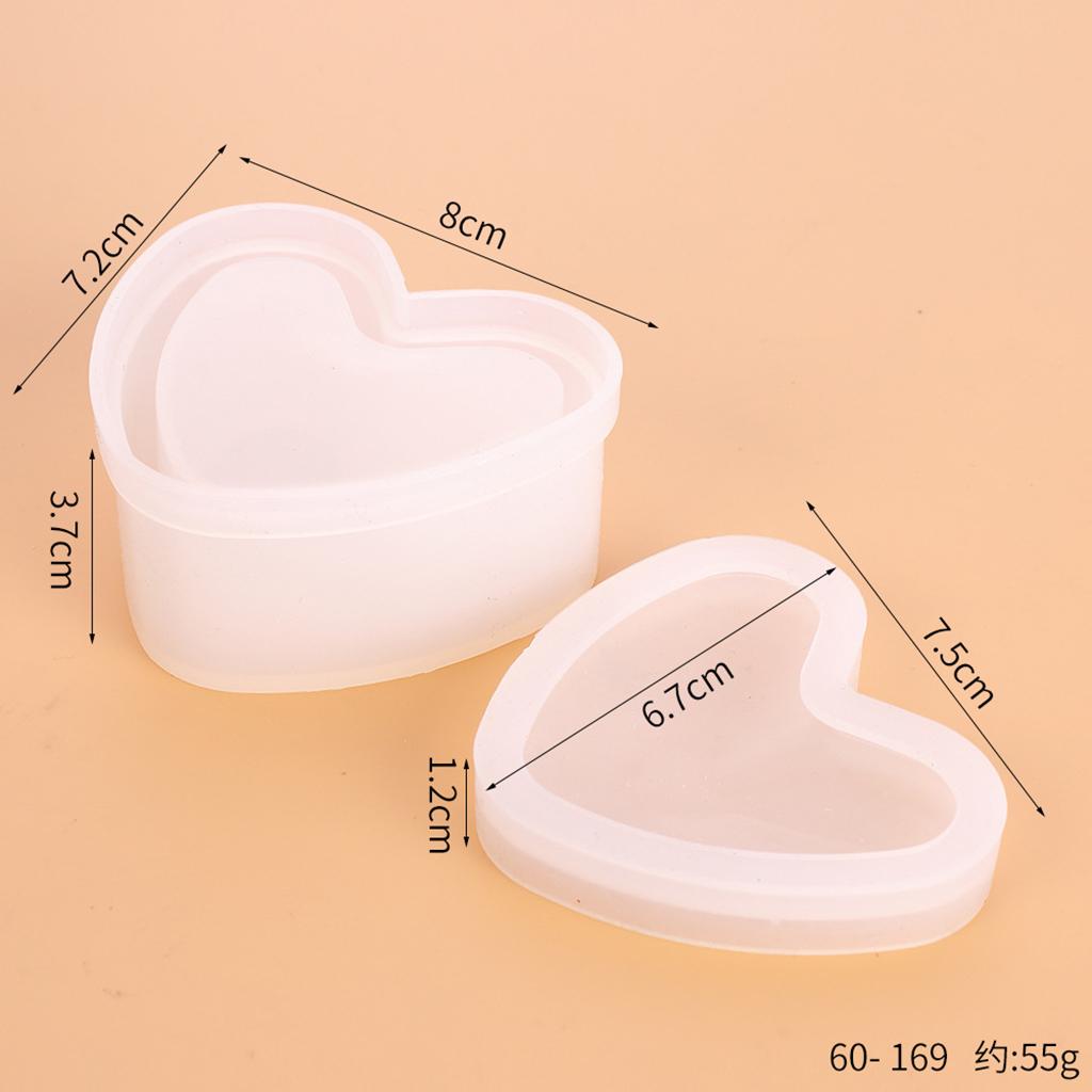 2x Clear Resin Molds Box DIY Square Jewelry Storage Trinket Box Craft Mould