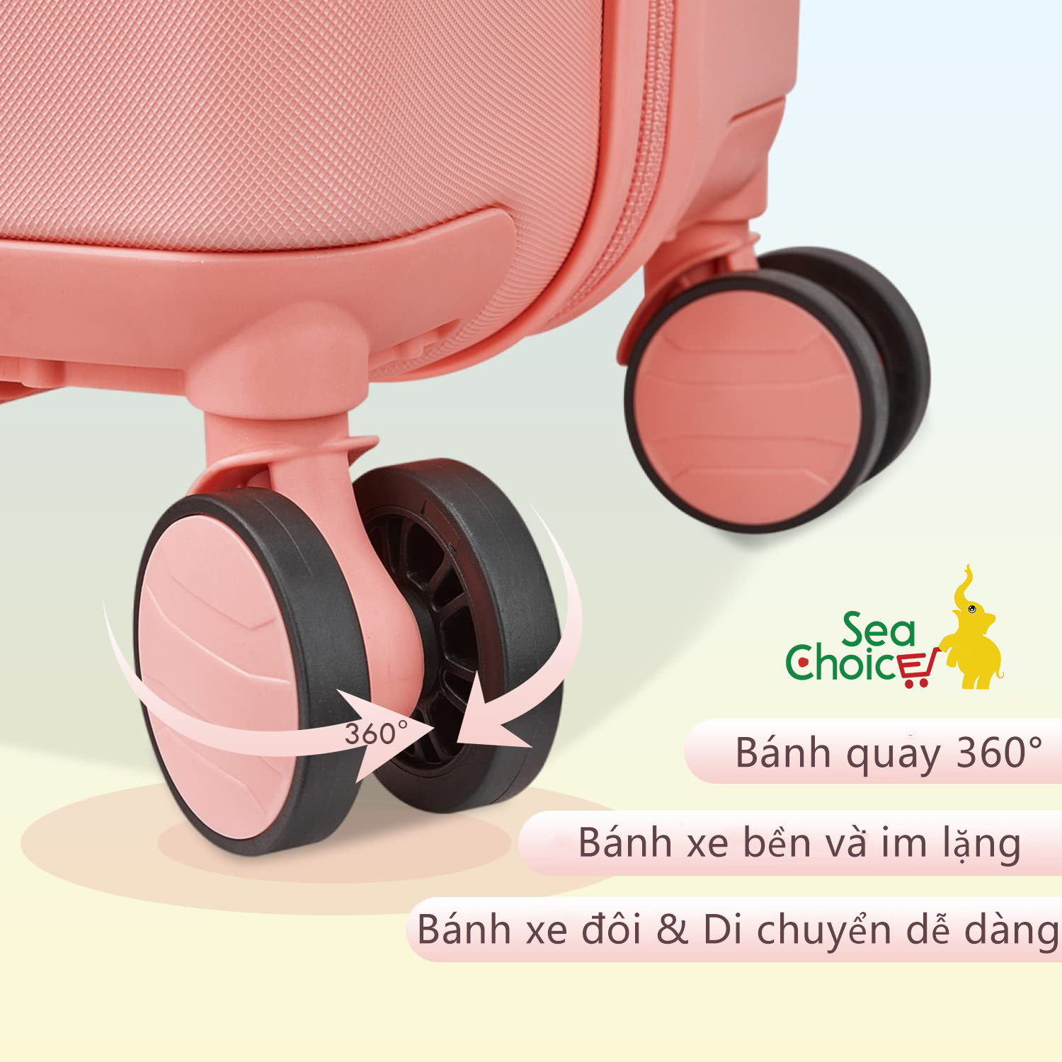 Vali du lịch Sea Choice chất liệu Vỏ Cứng ABS có tặng Túi Du Lịch Có Thể Mở Rộng nhiều Size 20/24/28'' khóa TSA / khoáYKK- Bảo hành 5 năm