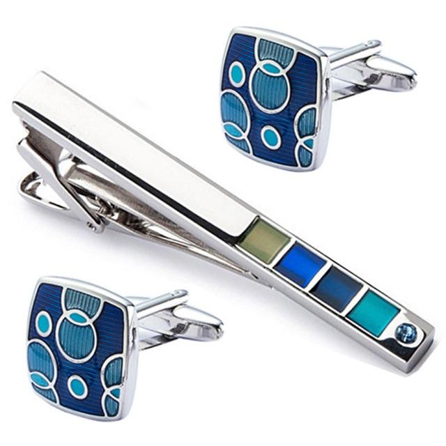 Set combo cufflinks cao cấp và kẹp cà vạt