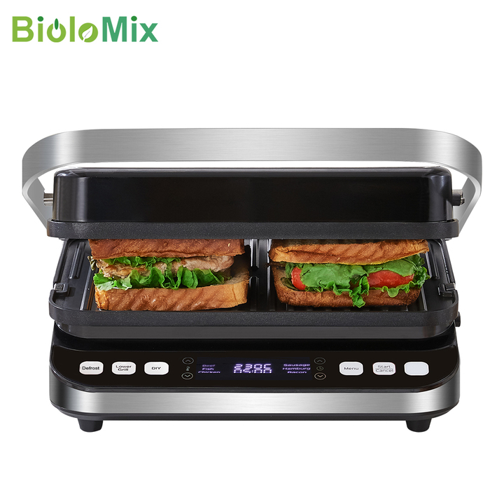 Máy nướng BBQ kiêm làm bánh 3 trong 1 cao cấp thương hiệu Biolomix BCG02D - Công suất: 2000W - HÀNG NHẬP KHẨU