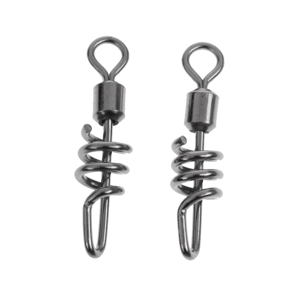 50pcs Fishing Barbed Treble Hook and 20x Fishing Swirl Swivel Hook Connector