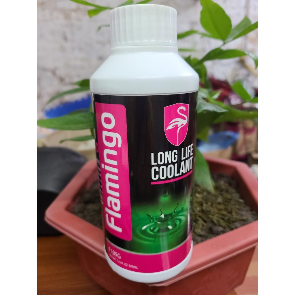 Nước làm mát động cơ ô tô Flamingo Long Life CooLant F109G ( Chai Màu Xanh 500ml )