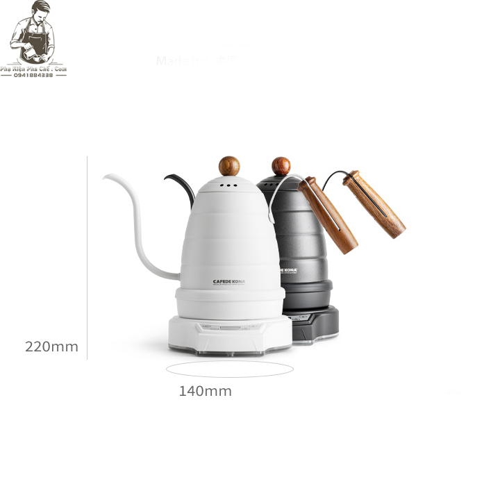 Ấm Bếp Đun Siêu Tốc 700ml Rót Nước Pha Pour Over, Drip Cafede Kona