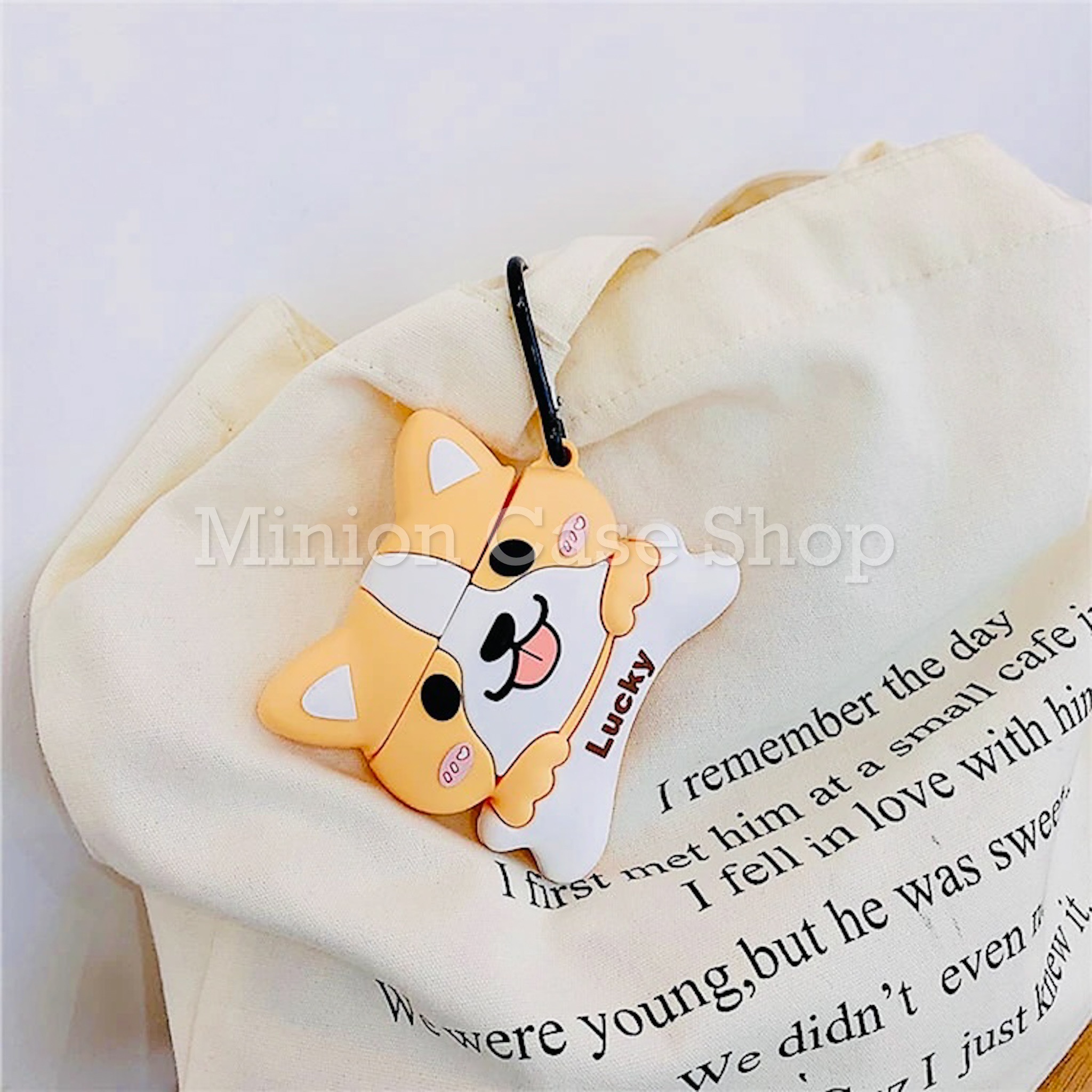 Bao Case Ốp dành cho Airpod 1/2 shiba lucky kute silicon 3d cao cấp