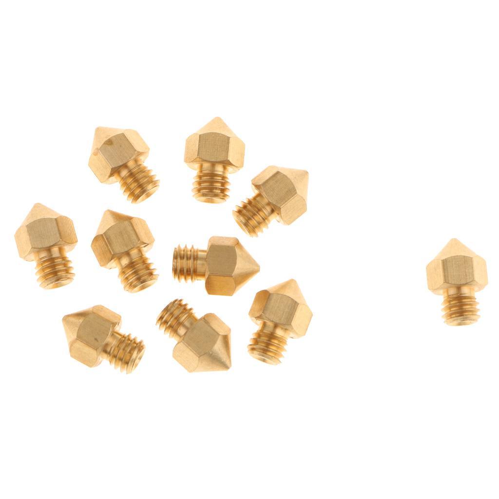 10Piece 3D Printer Extruder Brass Nozzle Print Head for