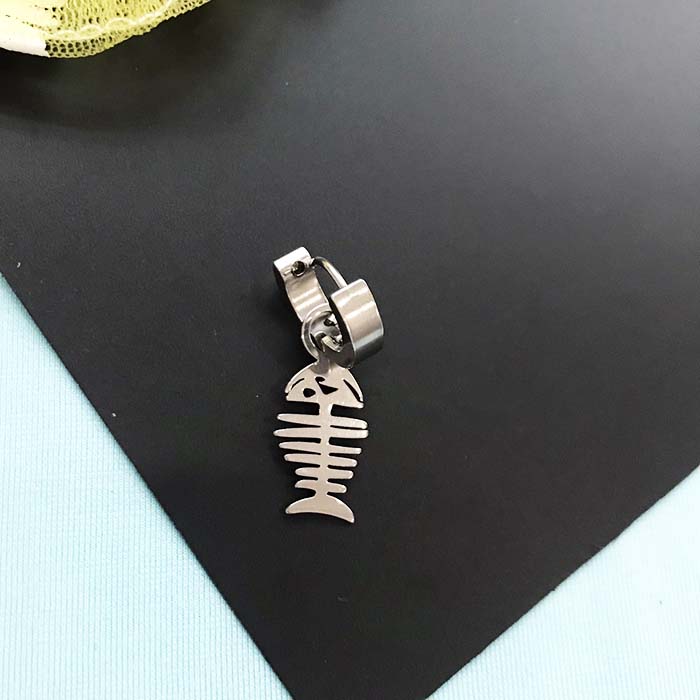 Hoa tai khuyên tròn trơn xương cá 1 chiếc