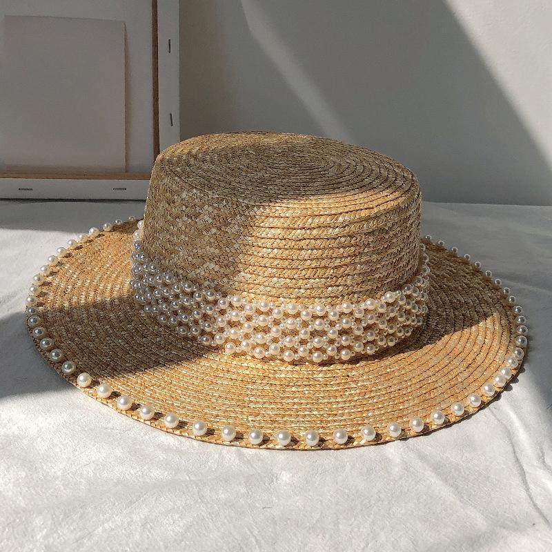 Thời Trang Nữ Tự Nhiên Rơm Lúa Mì Mũ Nơ Thắt 7Cm Vành Boater Nón Derby Đi BiểN Nón Lưỡi Trai Nữ Mùa Hè nón Rộng Vành Bảo Vệ Nón