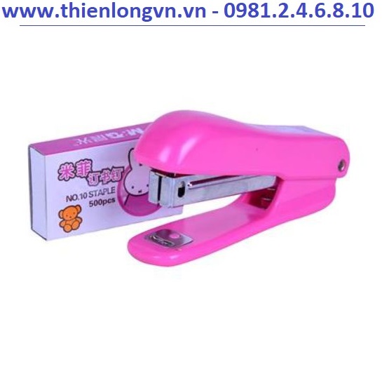 Bộ bấm kim số 10 + hộp kim M&G - 91626 màu hồng