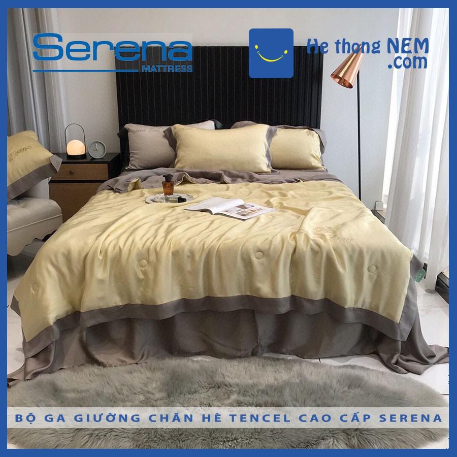 Chăn Hè Ga Trải Giường Drap Tencel 80s SERENA Bộ 5 Món Set Vỏ Chăn Ga Gối Mền Tencel Mỏng – Hệ Thống Nệm