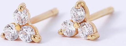 Bông tai bạc ghép 3 viên đá chất lượng cao cấp Cz Gix Jewel BT10