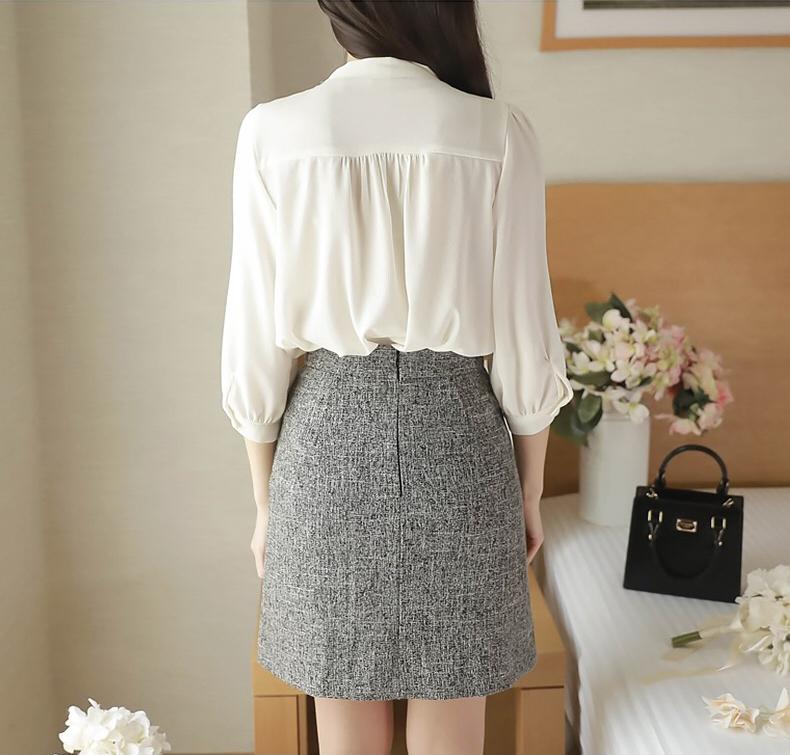 Áo sơ mi phối nút cánh tiền cột nơ NT6361NT