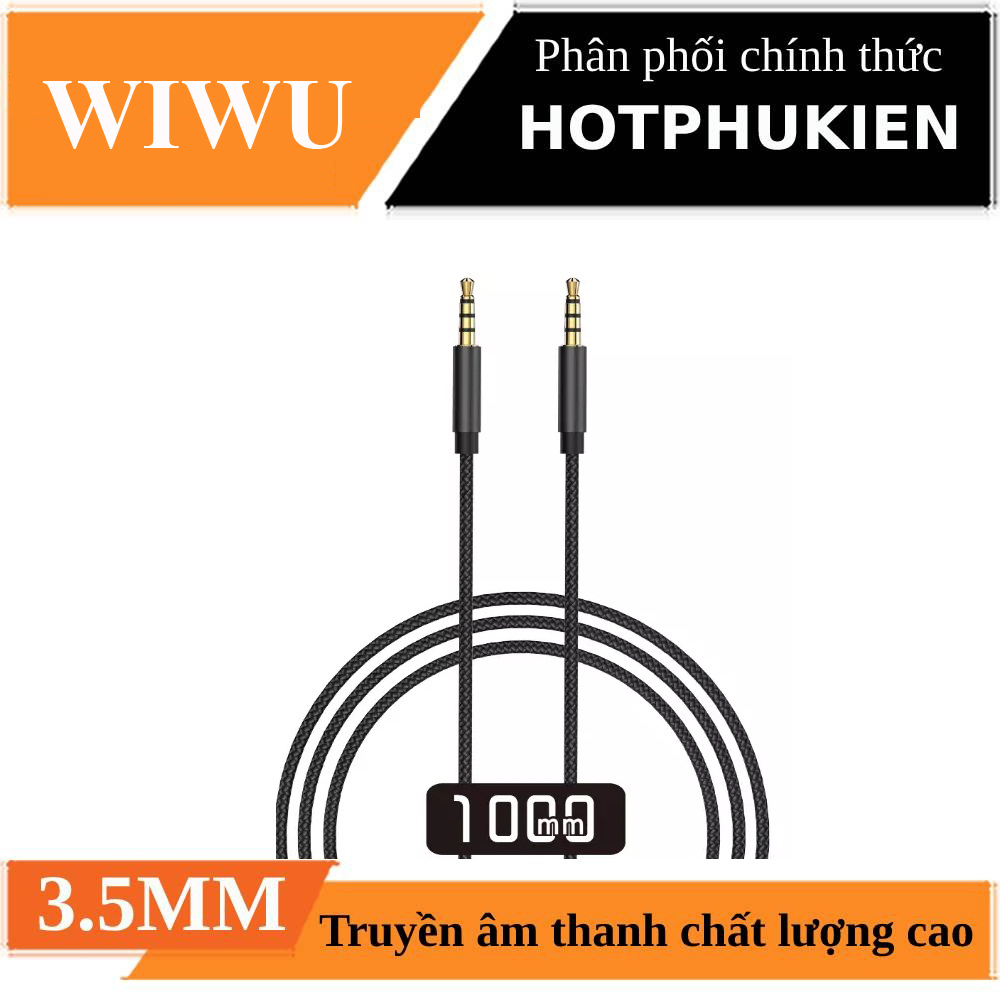 Dây cáp âm thanh Hifi AUX 3.5mm Audio hiệu Wiwu YP01 truyền tải âm thanh chất lượng cao đầu cáp mạ vàng, công nghệ chống đứt gãy - hàng nhập khẩu