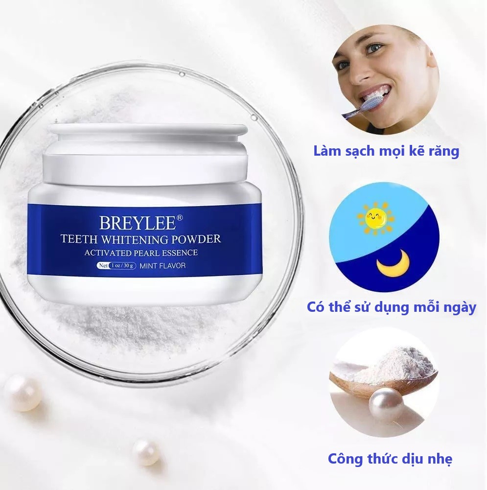 Bột tẩy trắng răng, loại bỏ mảng bám, vết bẩn ố vàng răng Teeth Whitening Powder 30g