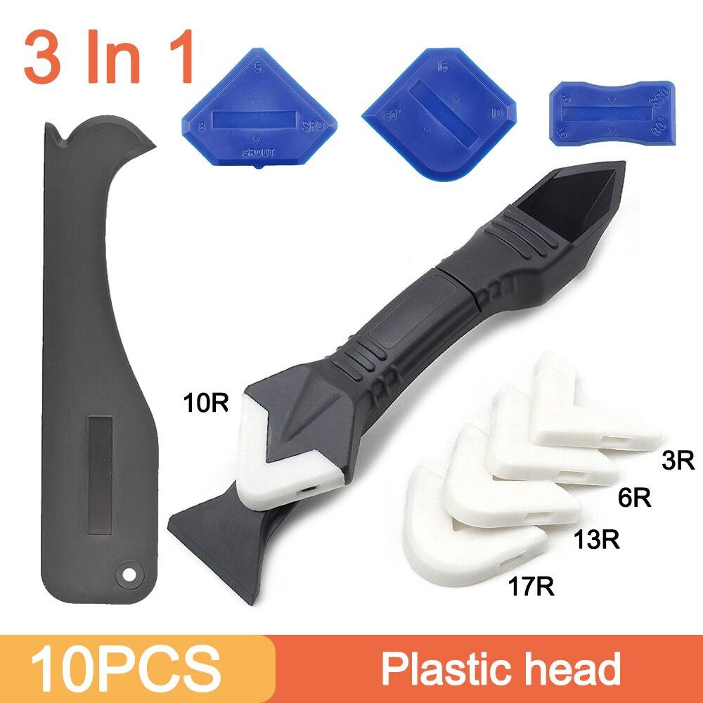 3/5 trong 1 Bộ dụng cụ đa chức năng làm sạch keo silicon bít tường chà ron làm mịn sàn.