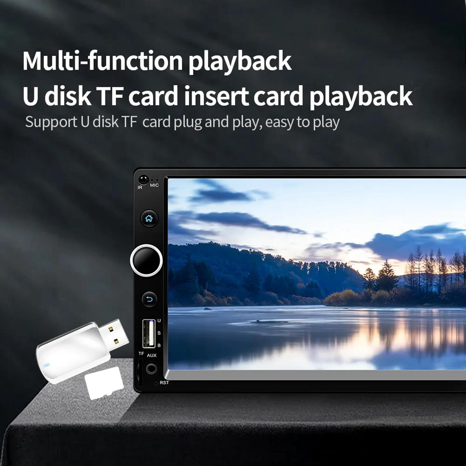 7inch Screen Car  Player Handsfree  FM Radio Remote Control