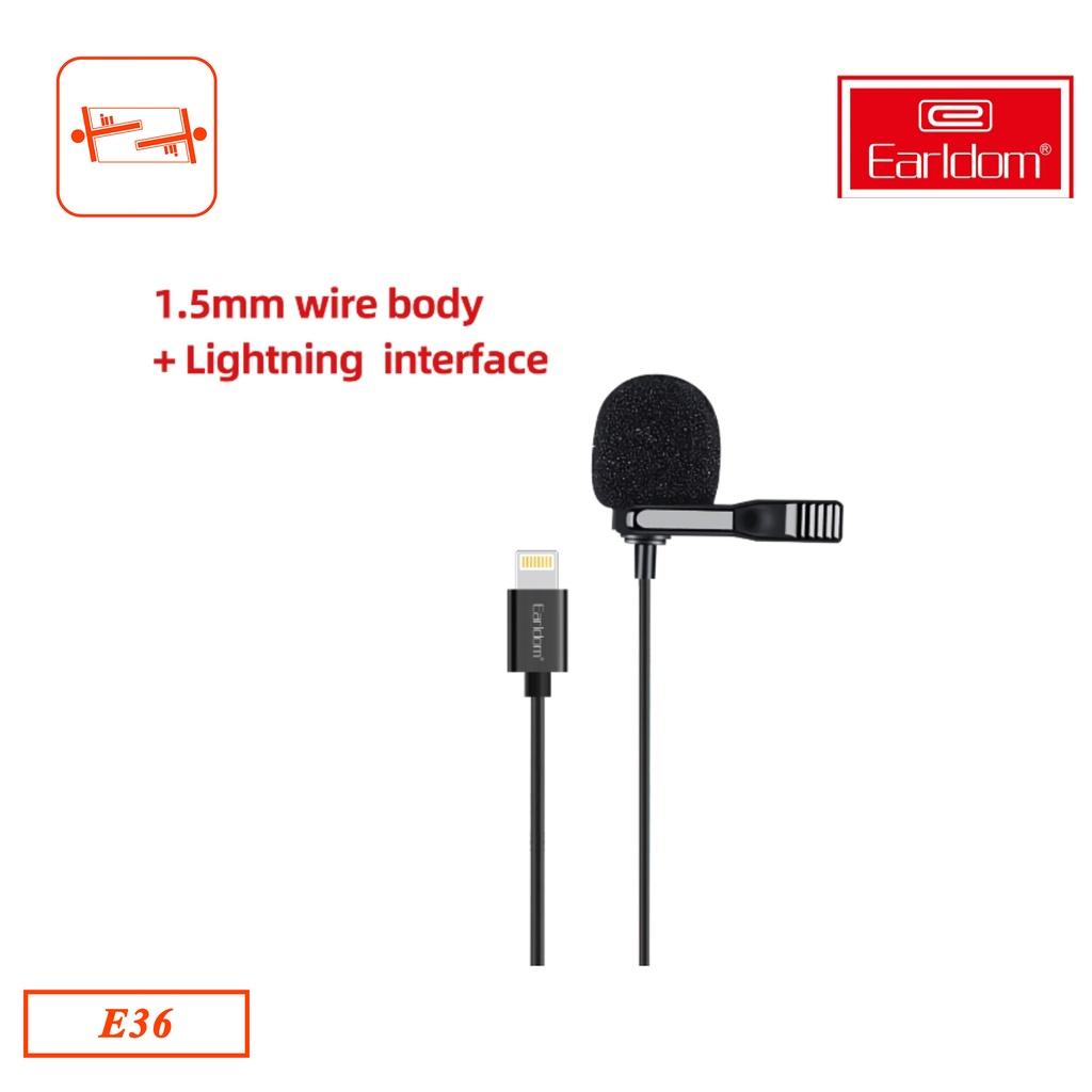 Mic Thu Âm Mini dành cho Điện Thoại Chân lighning Earldom E36  - Hàng chính hãng Earldom E36