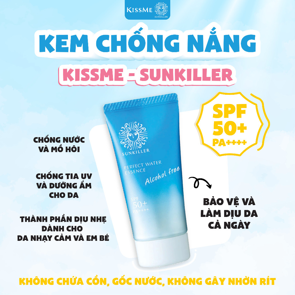 Kem Chống Nắng Sunkiller Kissme Perfect Water Essence Giảm Nhờn Bóng Da (50G)