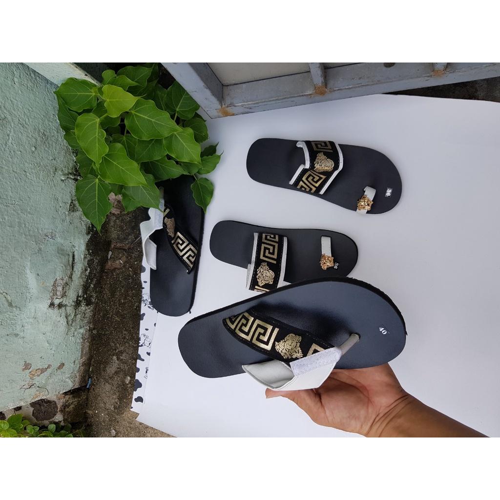 sandal đồng nai dép cặp nam và nữ ( đế đen quai trắng phối màu ) size từ 35 nữ đến 43 nam