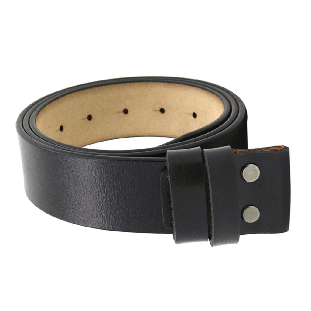 2 X Leather Belt Belt Strap 1.5'' Wide Belt No Buckle Black